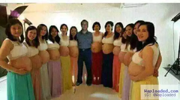 RECORD BREAKER! Man Impregnates His 13 Wives At The Same Time (Photo)